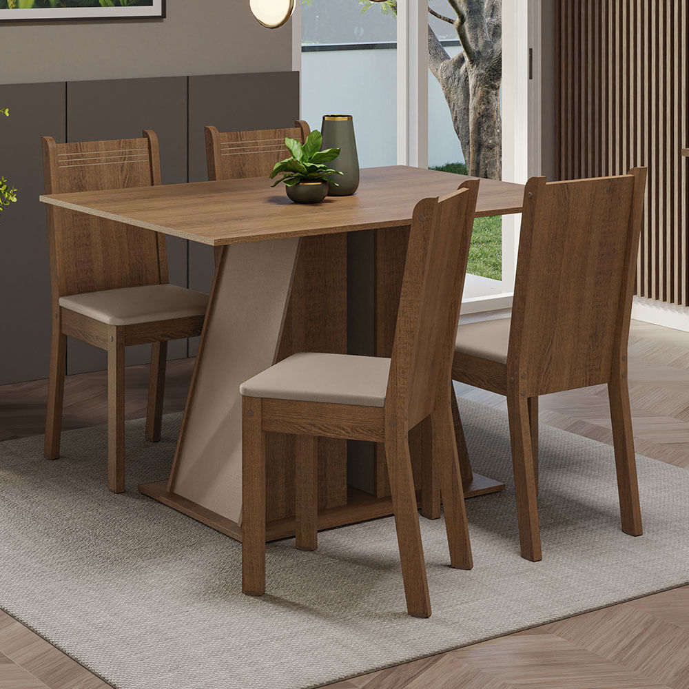 Juego De Comedor Mesa Con 4 Sillas Madesa Marilyn