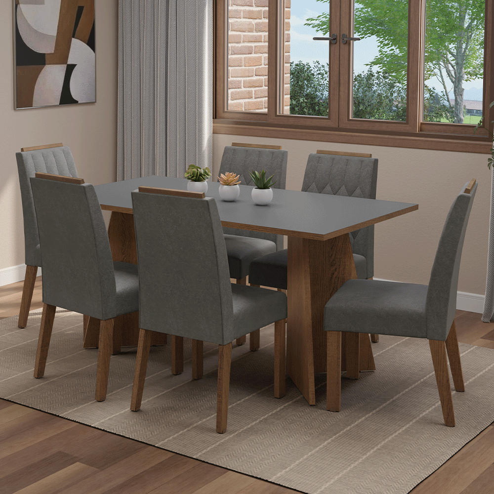 Juego de comedor Mesa con 6 sillas Leon Madesa MDJA060183F9SL