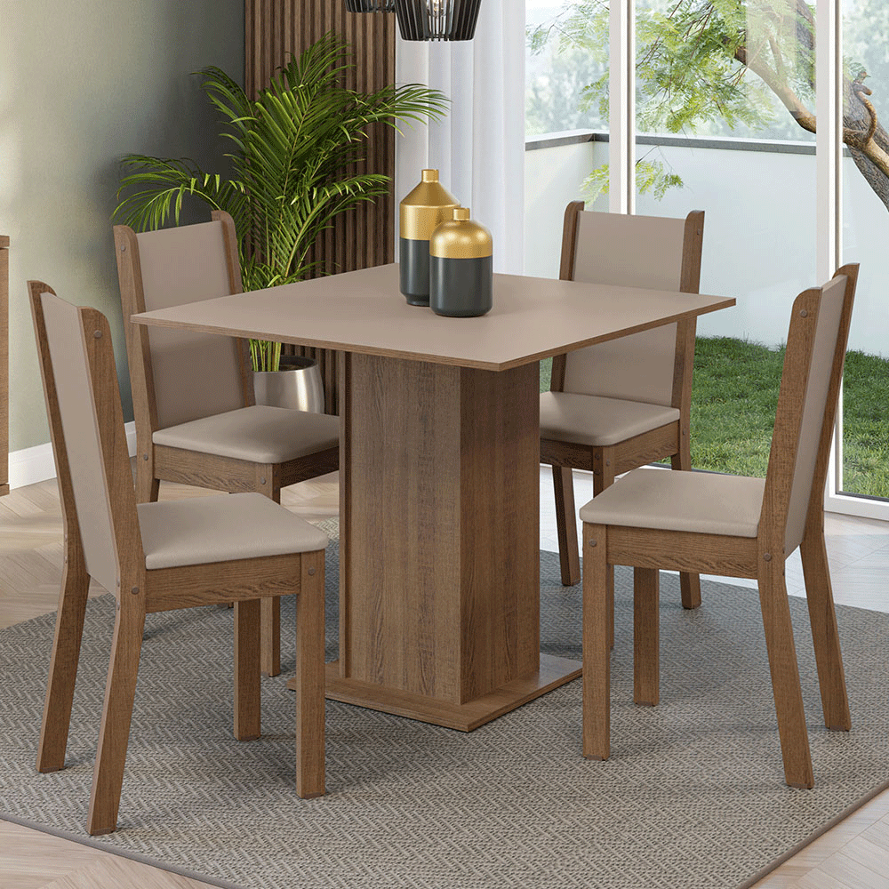 Juego De Comedor Cocina Madesa Alana Mesa Con 4 Sillas