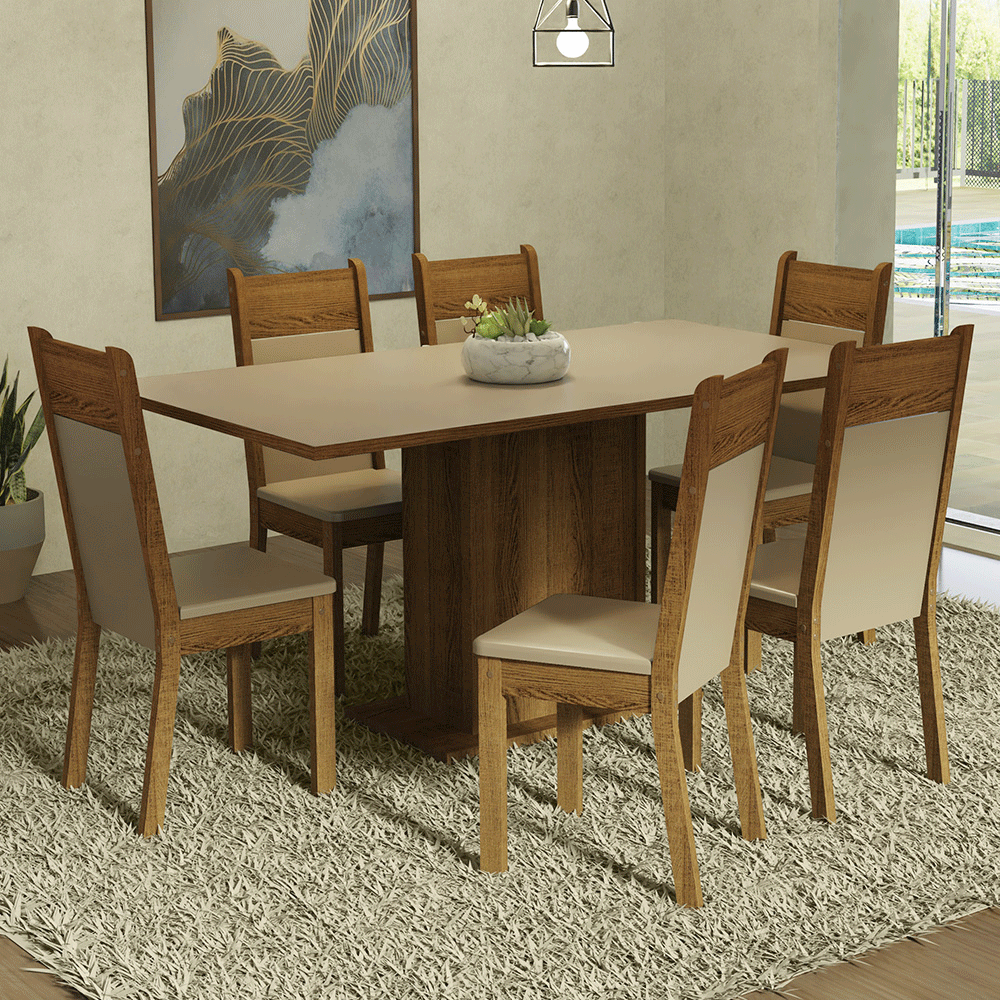 Juego De Comedor Cocina Madesa Augusta Mesa Con 6 Sillas