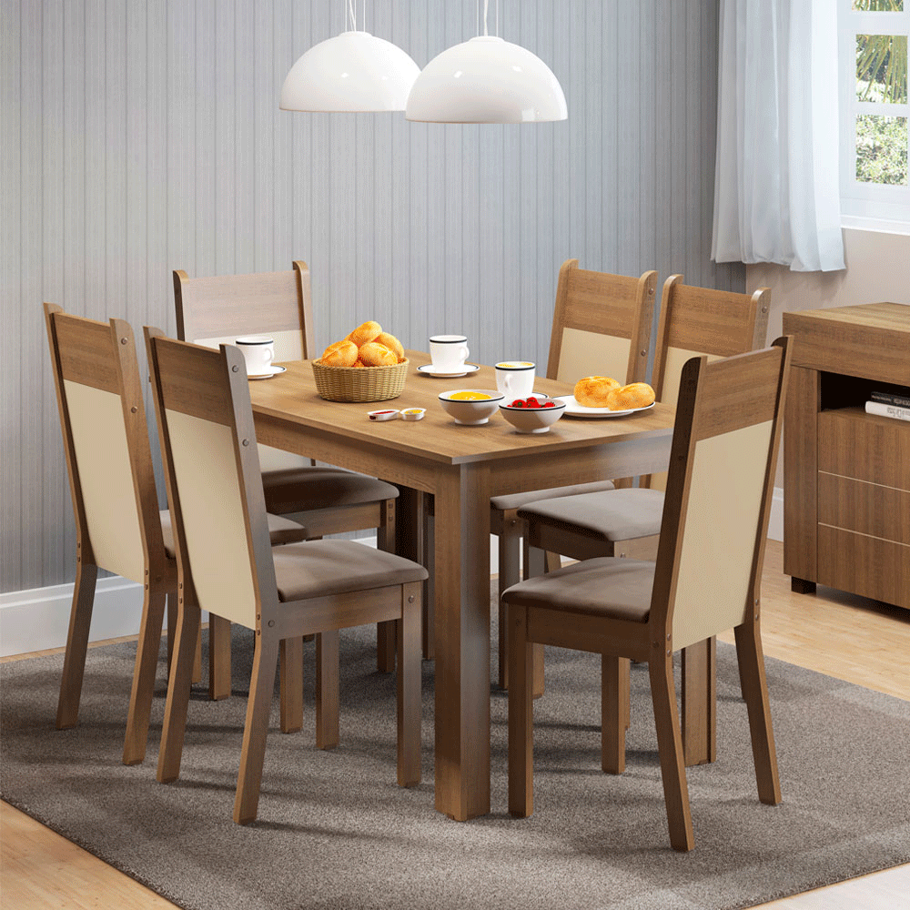 Juego De Comedor Cocina Madesa Honduras Mesa con 6 Sillas