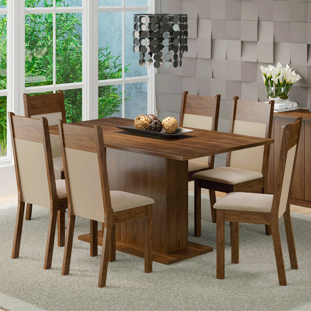Juego De Comedor Cocina Madesa Lousiana Conjunto Mesa Con 6 Sillas
