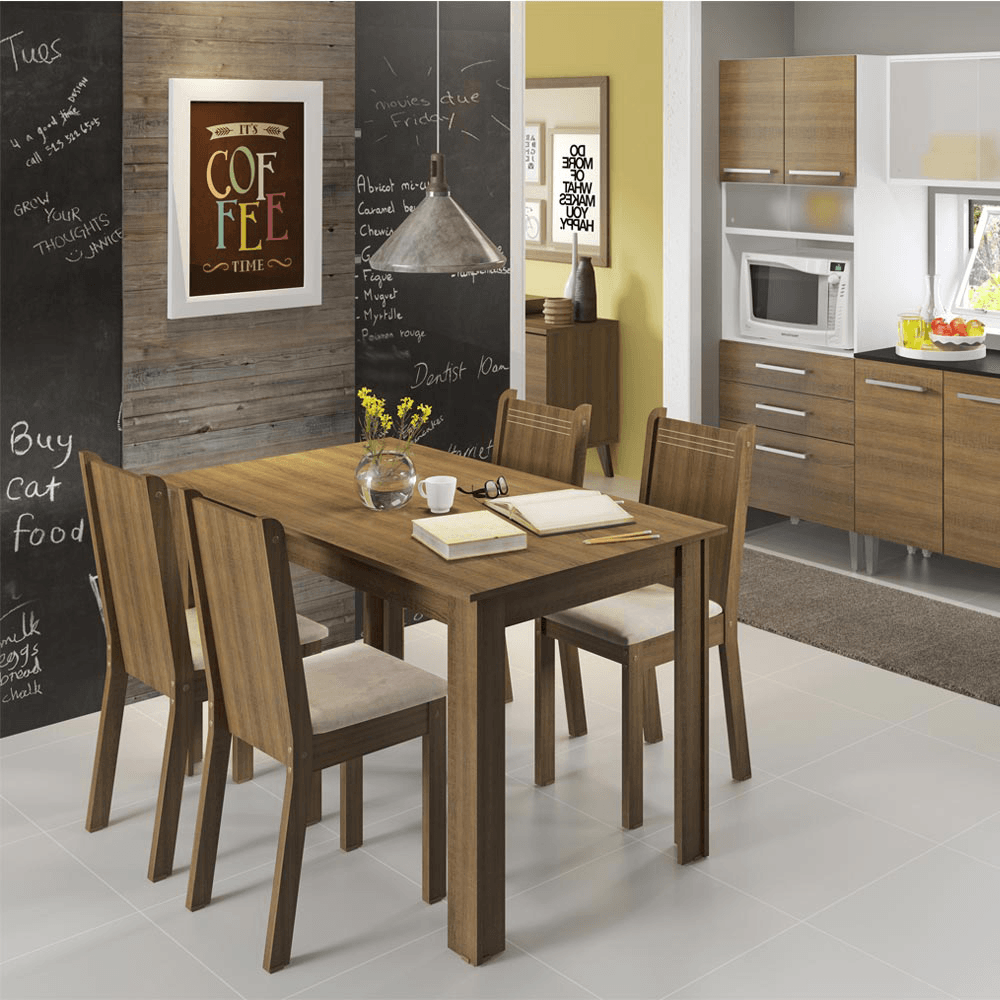Juego De Comedor Cocina Madesa Rosie Mesa Con 4 Sillas