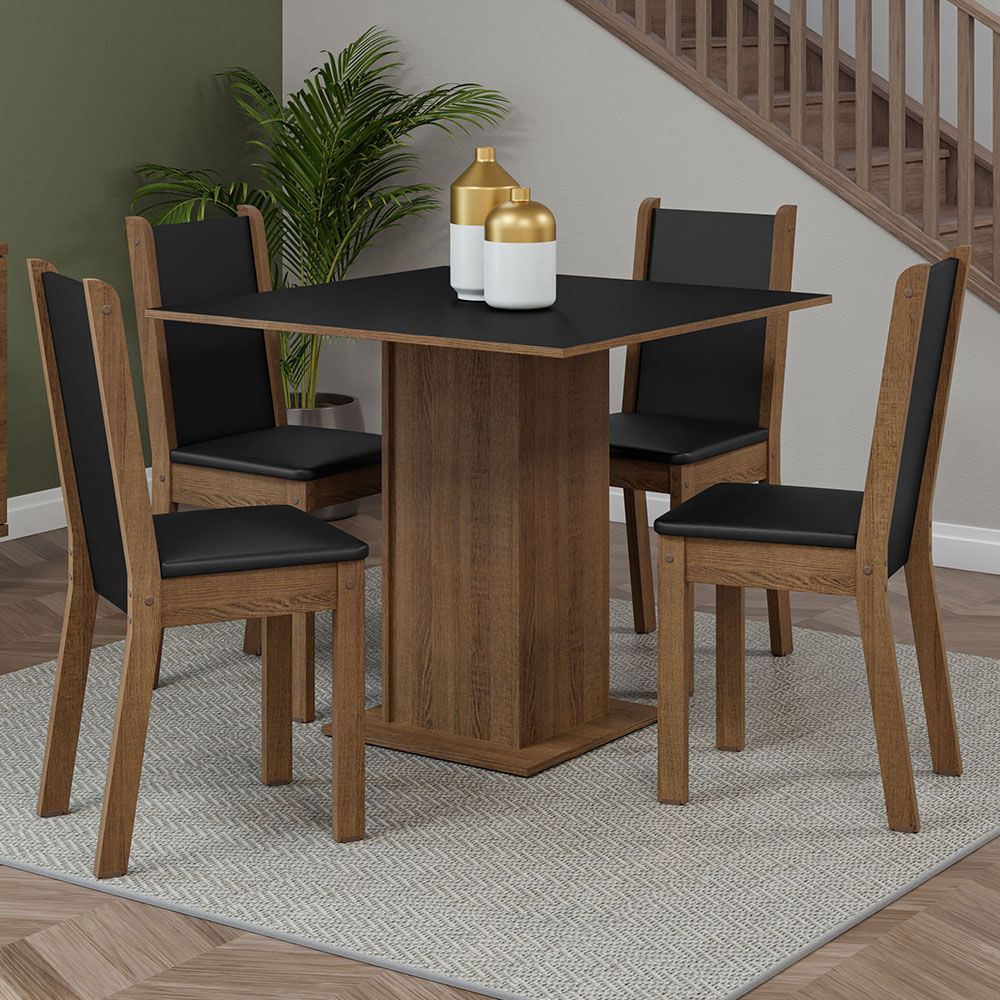 Juego De Comedor Con Mesa Con 4 Sillas Madesa Riana