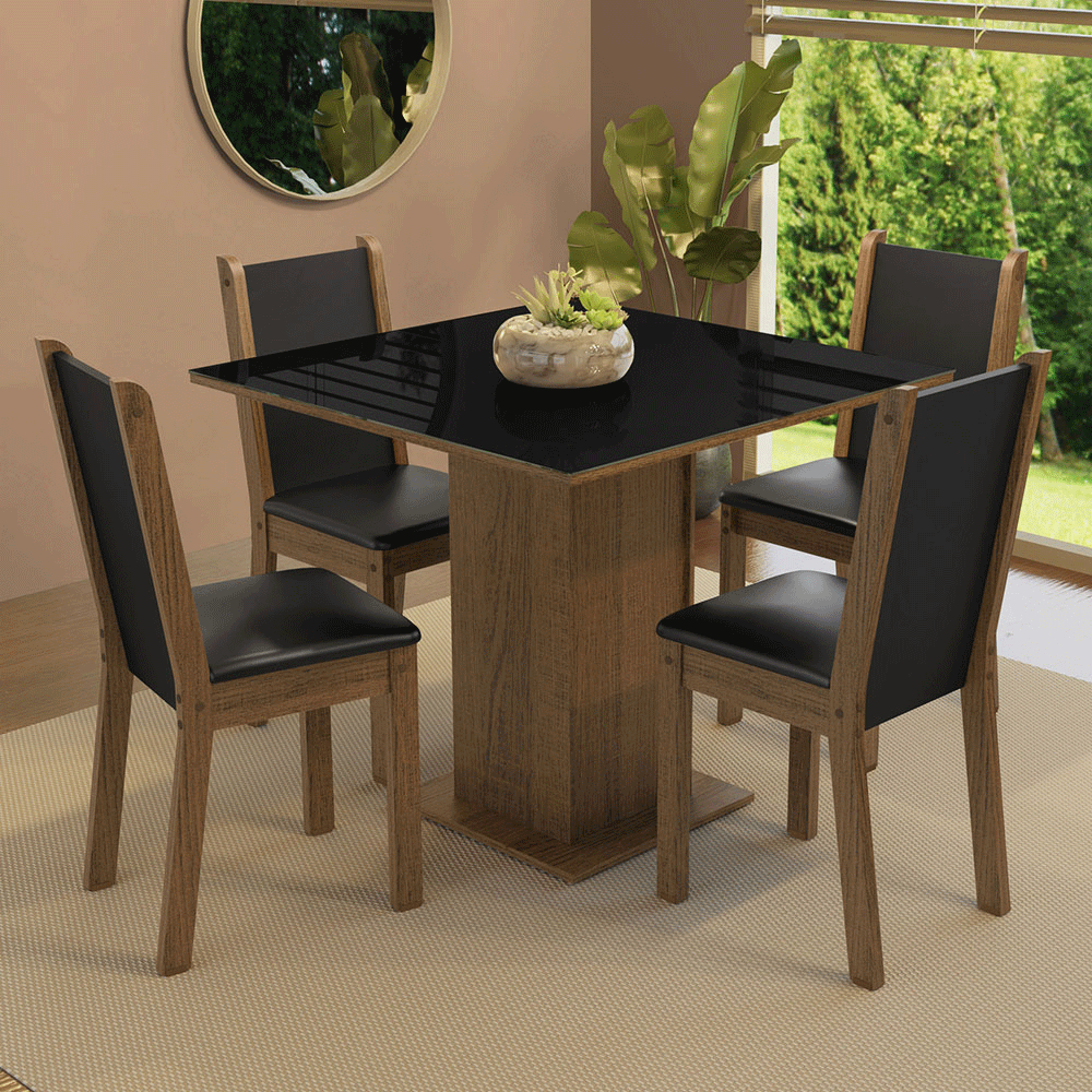 Juego De Comedor Con Mesa Con 4 Sillas Madesa Tifani