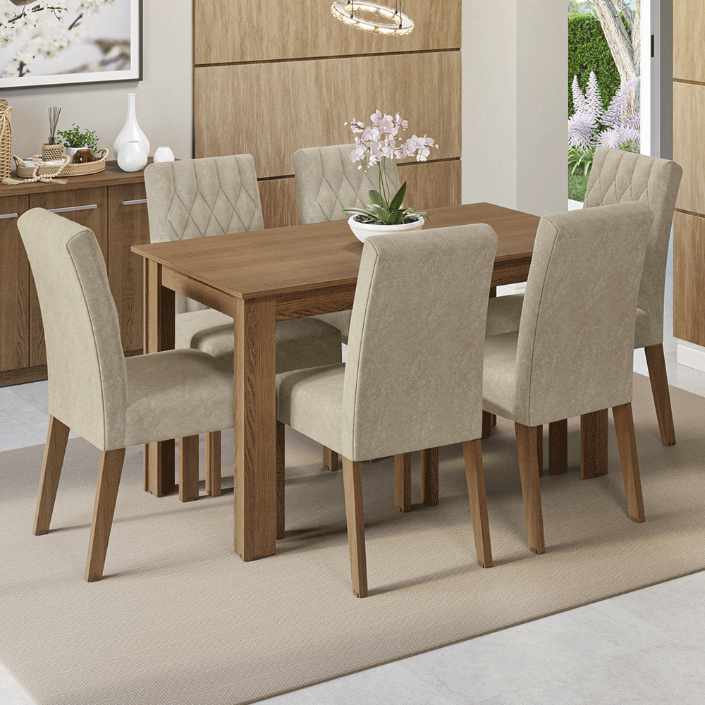 Juego De Comedor Madesa Allegro Con 6 Sillas Imperial