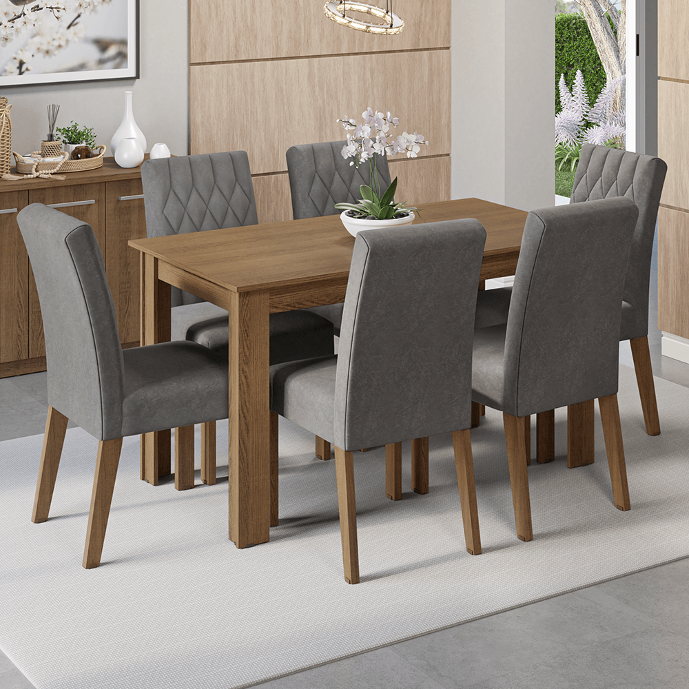 Juego De Comedor Madesa Allegro Con 6 Sillas Silver