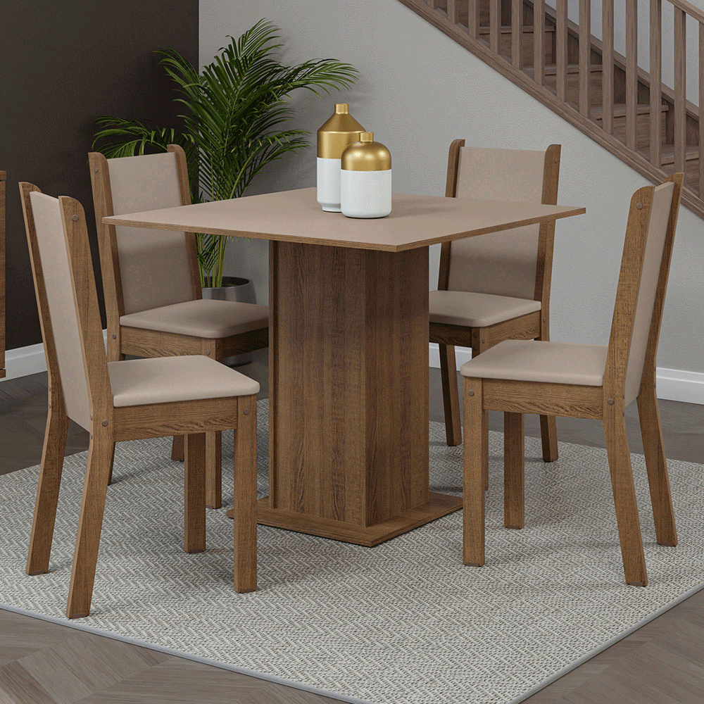 Juego De Comedor Madesa Briana Con Tapa De Madera 4 Sillas