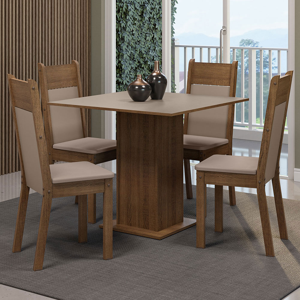 Juego De Comedor Madesa Claire Con Tapa De Madera 4 Sillas