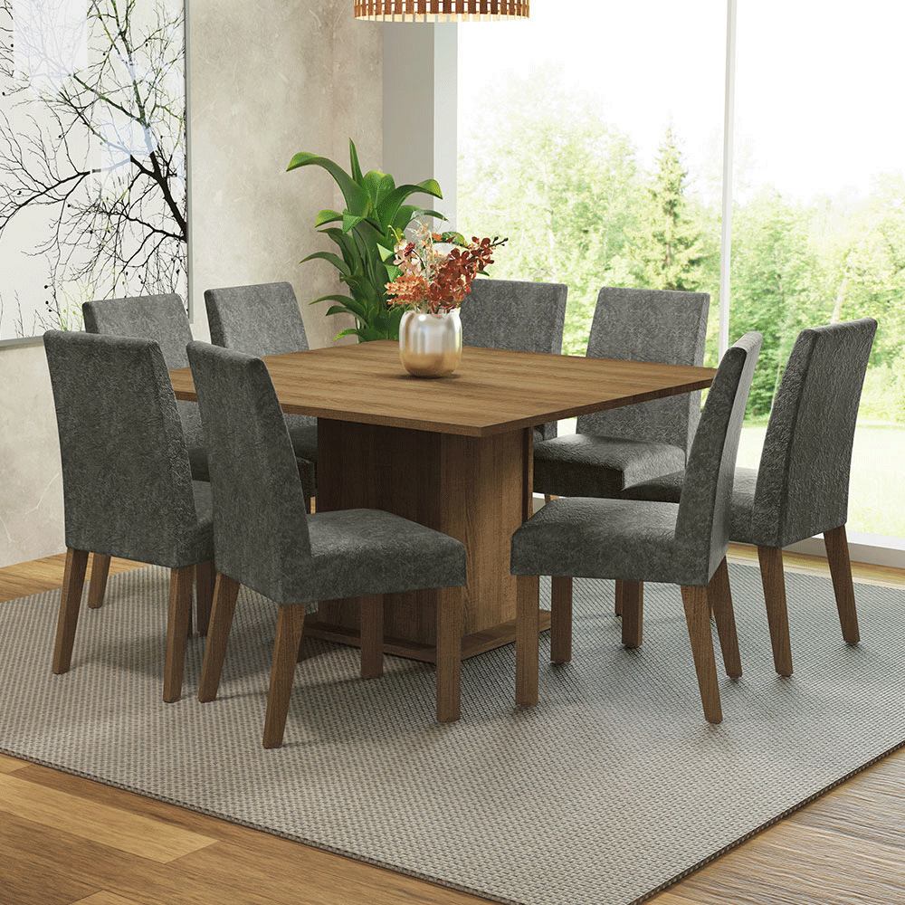 Juego De Comedor Madesa Doris Con Tapa De Madera 8 Sillas MDJA0800055ZSIL