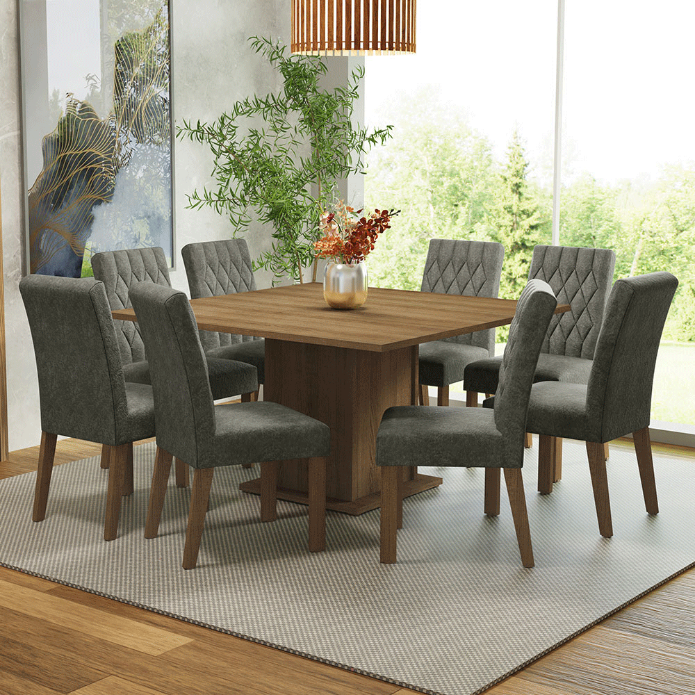 Juego De Comedor Madesa Leila Con Tapa De Madera 8 Sillas MDJA0800065ZSIL