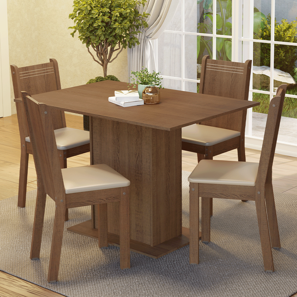 Juego De Comedor Madesa Luana Mesa Comedor Con 4 Sillas