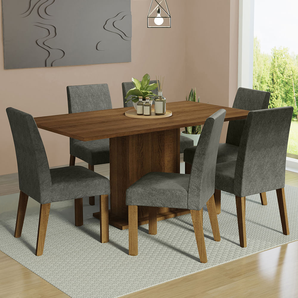 Juego De Comedor Madesa Renata Mesa Con Tapa De Madera 6 Sillas MDJA0601405ZSIL