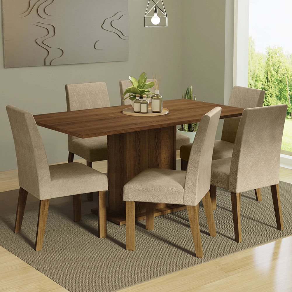 Juego De Comedor Madesa Renata Mesa Con Tapa De Madera 6 Sillas MDJA0601405ZSIM
