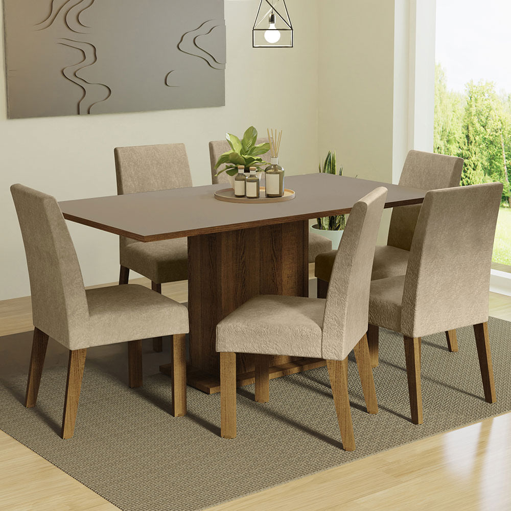 Juego De Comedor Madesa Renata Mesa Con Tapa De Madera 6 Sillas MDJA0601407GSIM