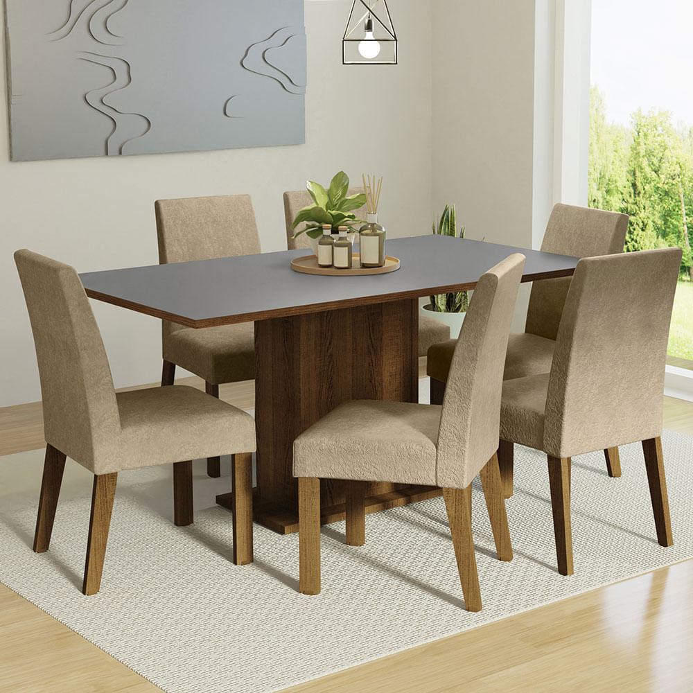 Juego De Comedor Madesa Renata Mesa Con Tapa De Madera 6 Sillas MDJA060140F9SIM