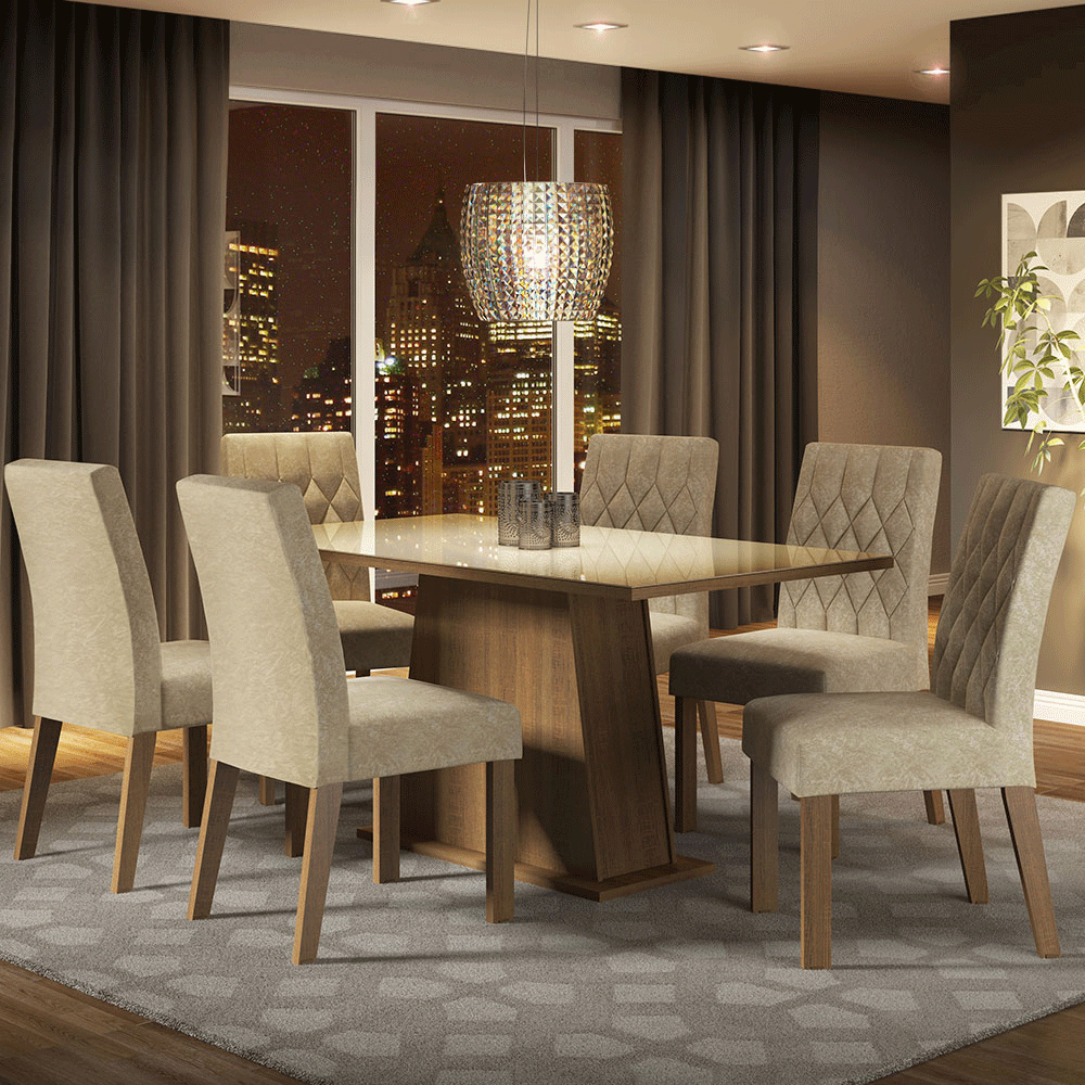 Juego De Comedor Madesa Stéfani Mesa Comedor Con 6 Sillas