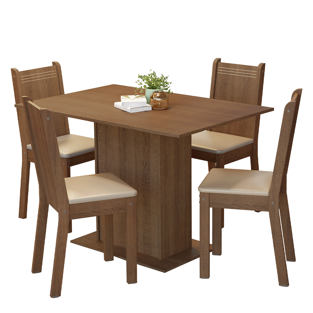 Juego De Comedor Madesa Tina Con 4 Sillas 50077Q4TBE