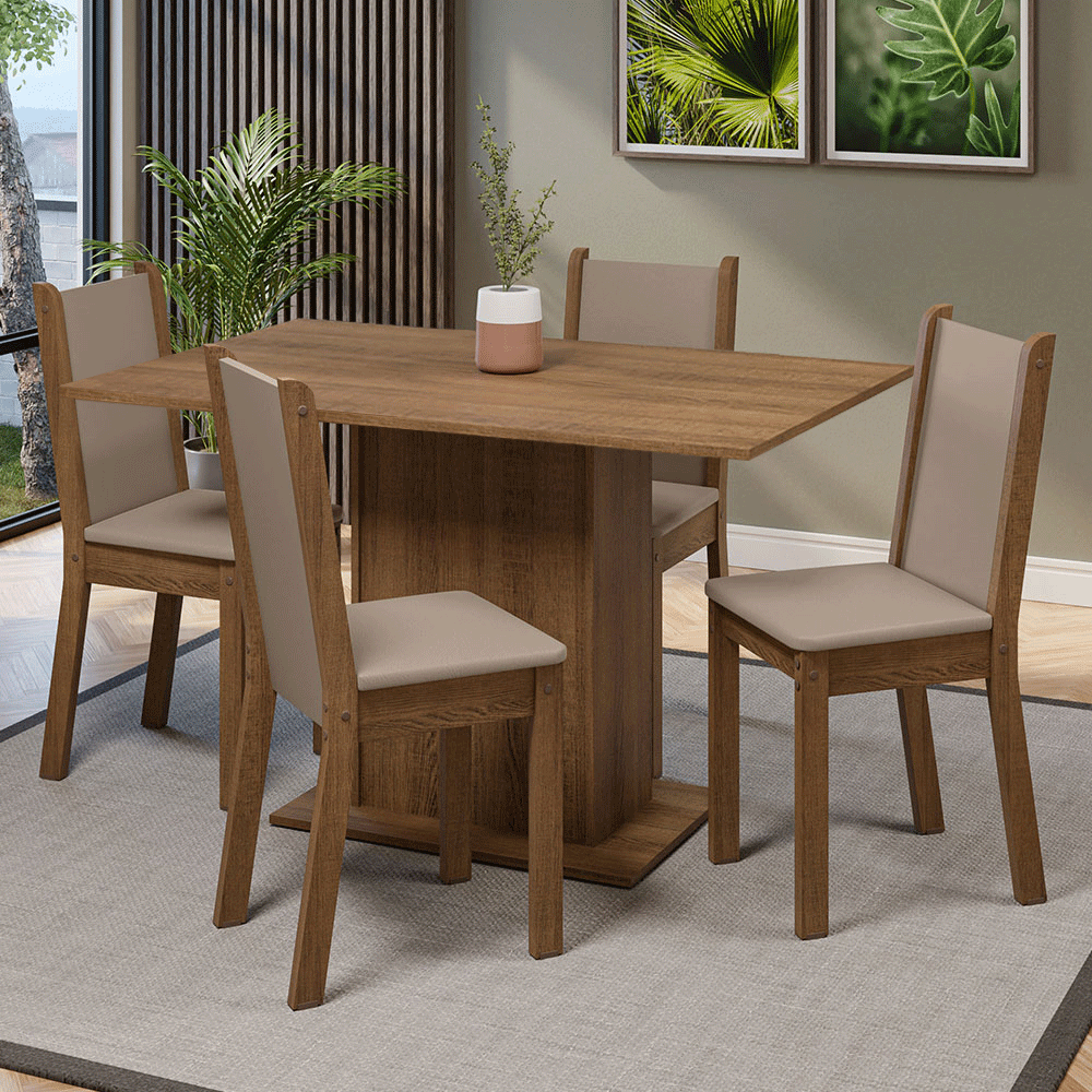 Juego De Comedor Madesa Tina Mesa Con 4 Sillas