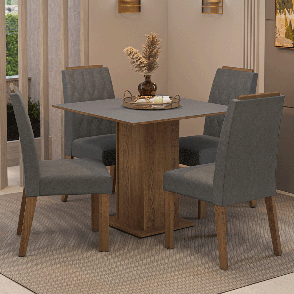 Juego de comedor Mesa con 4 sillas Cannes Madesa MDJA040205F9SL