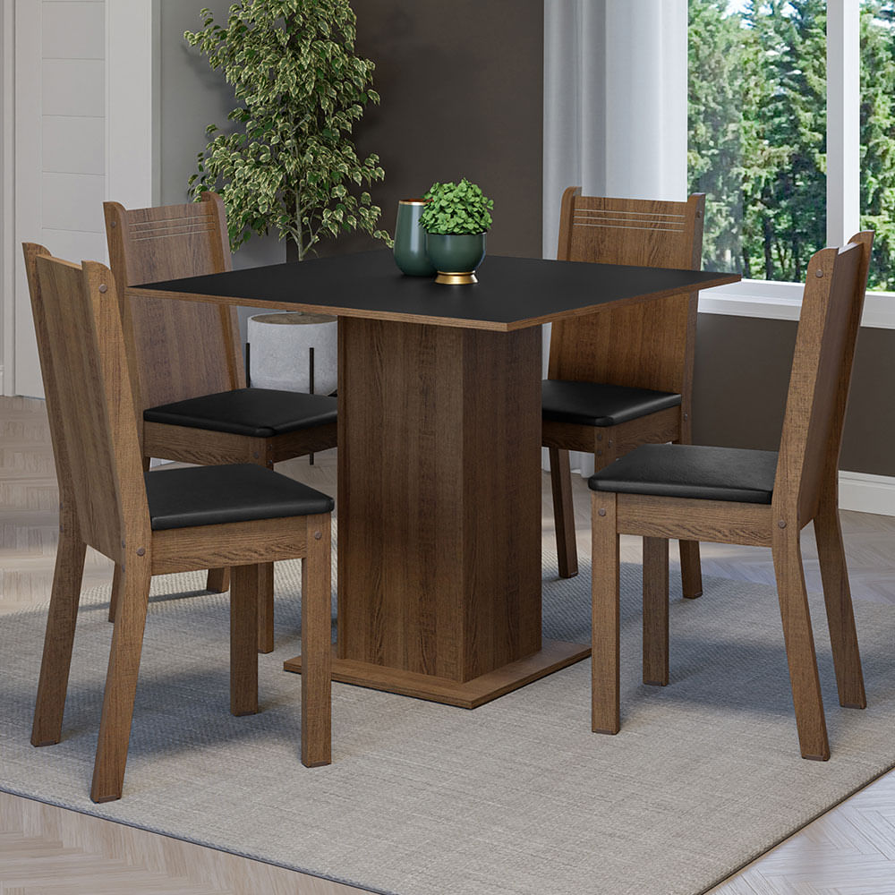 Juego De Comedor Mesa Con 4 Sillas Madesa Samara