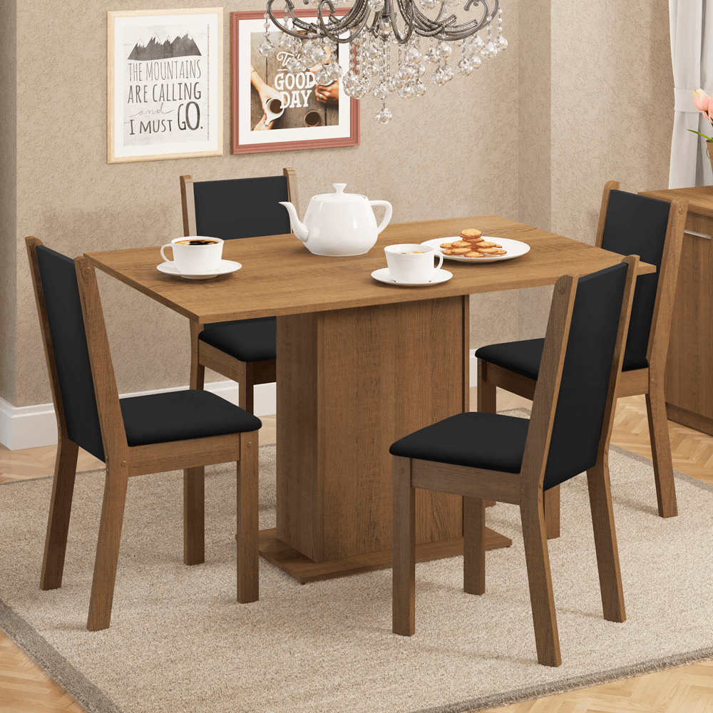 Juego De Comedor Mesa Con 4 Sillas Madesa Talita