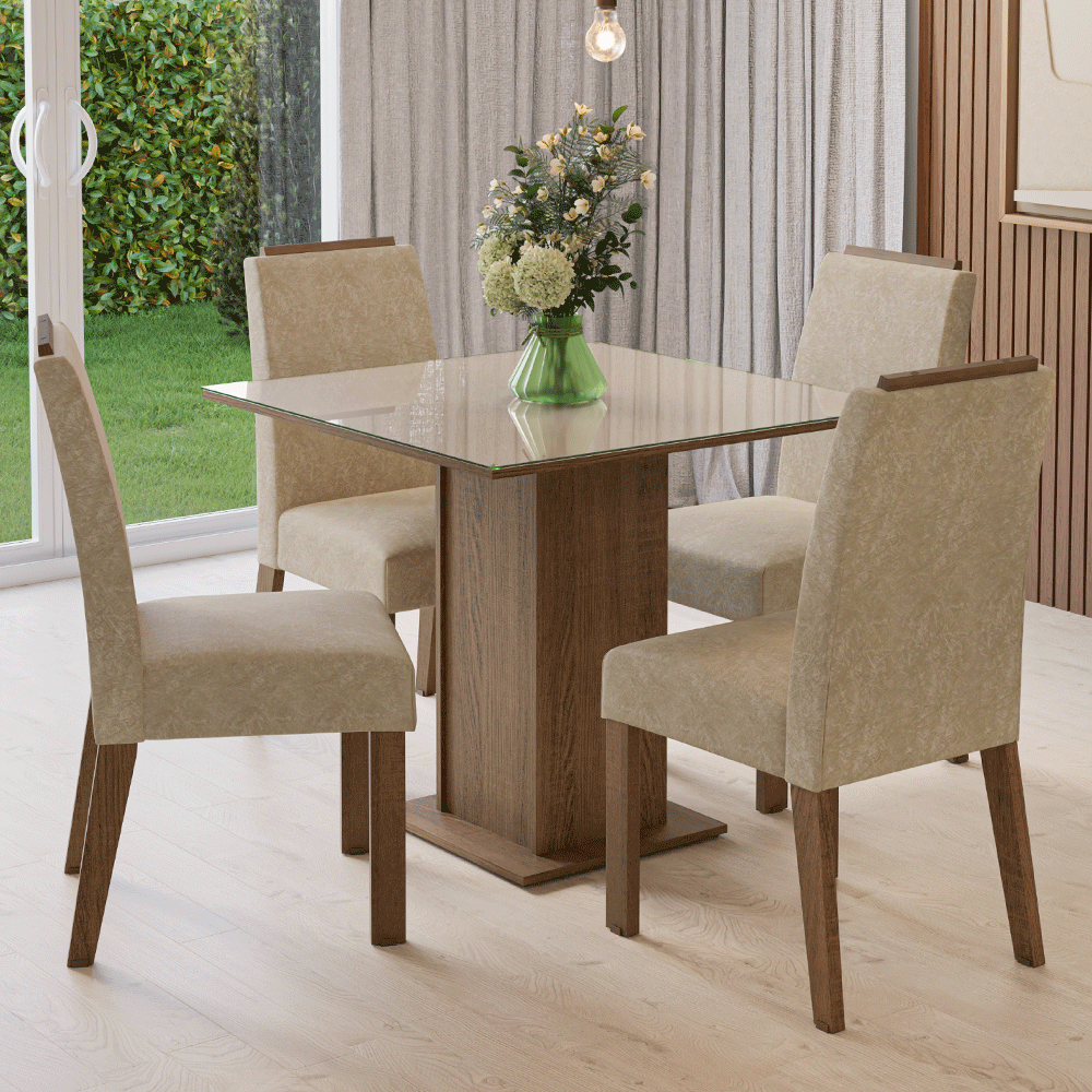 Juego de comedor Mesa con 4 sillas Sines Madesa