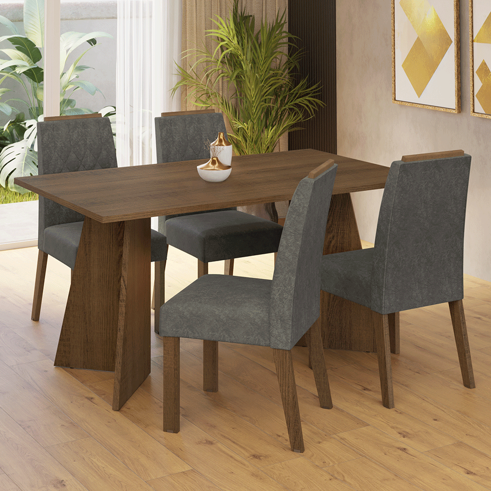 Juego de comedor Mesa con 4 sillas Tulum Madesa MDJA0402095ZSL
