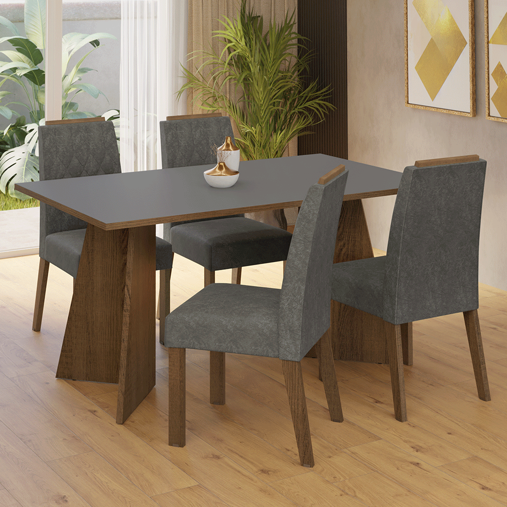 Juego de comedor Mesa con 4 sillas Tulum Madesa MDJA040209F9SL