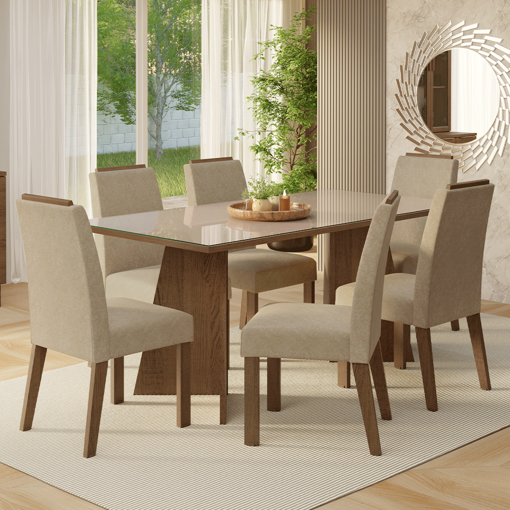 Juego de comedor Mesa con 6 sillas Amalfi Madesa