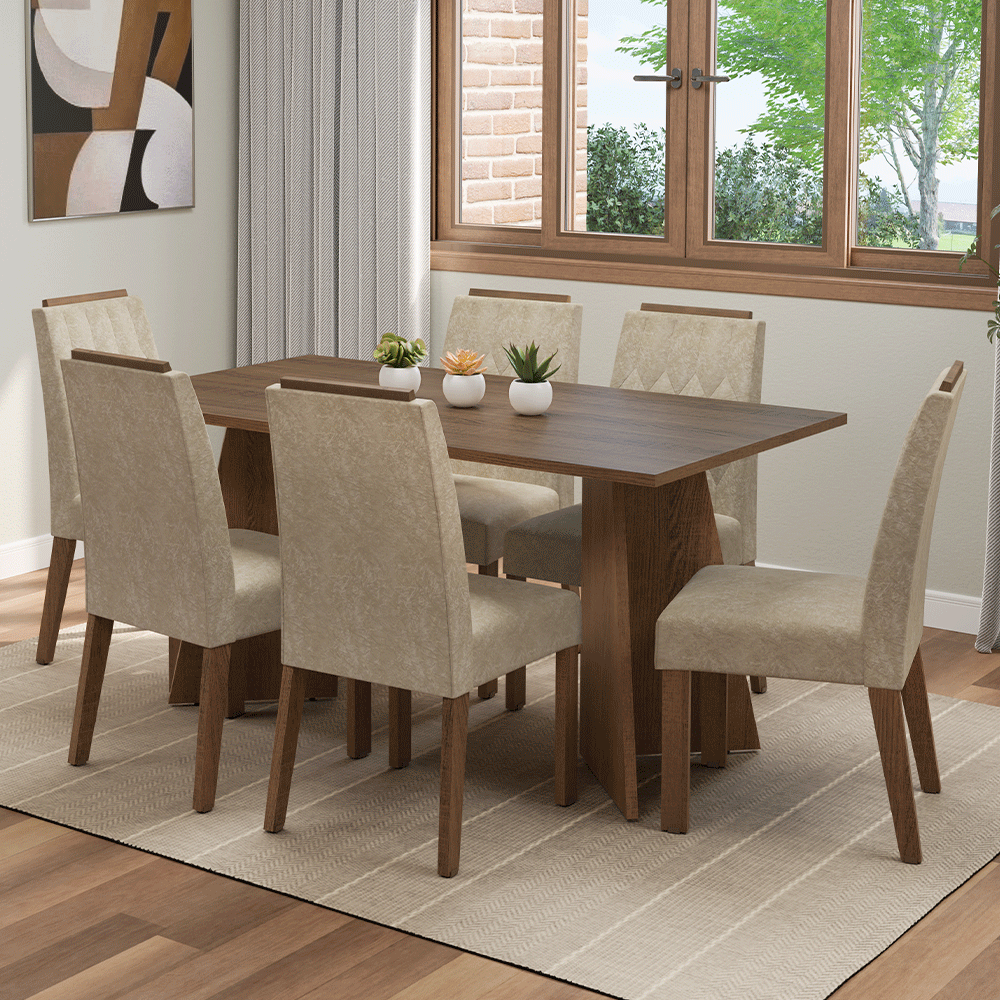 Juego de comedor Mesa con 6 sillas Leon Madesa MDJA0601835ZSM