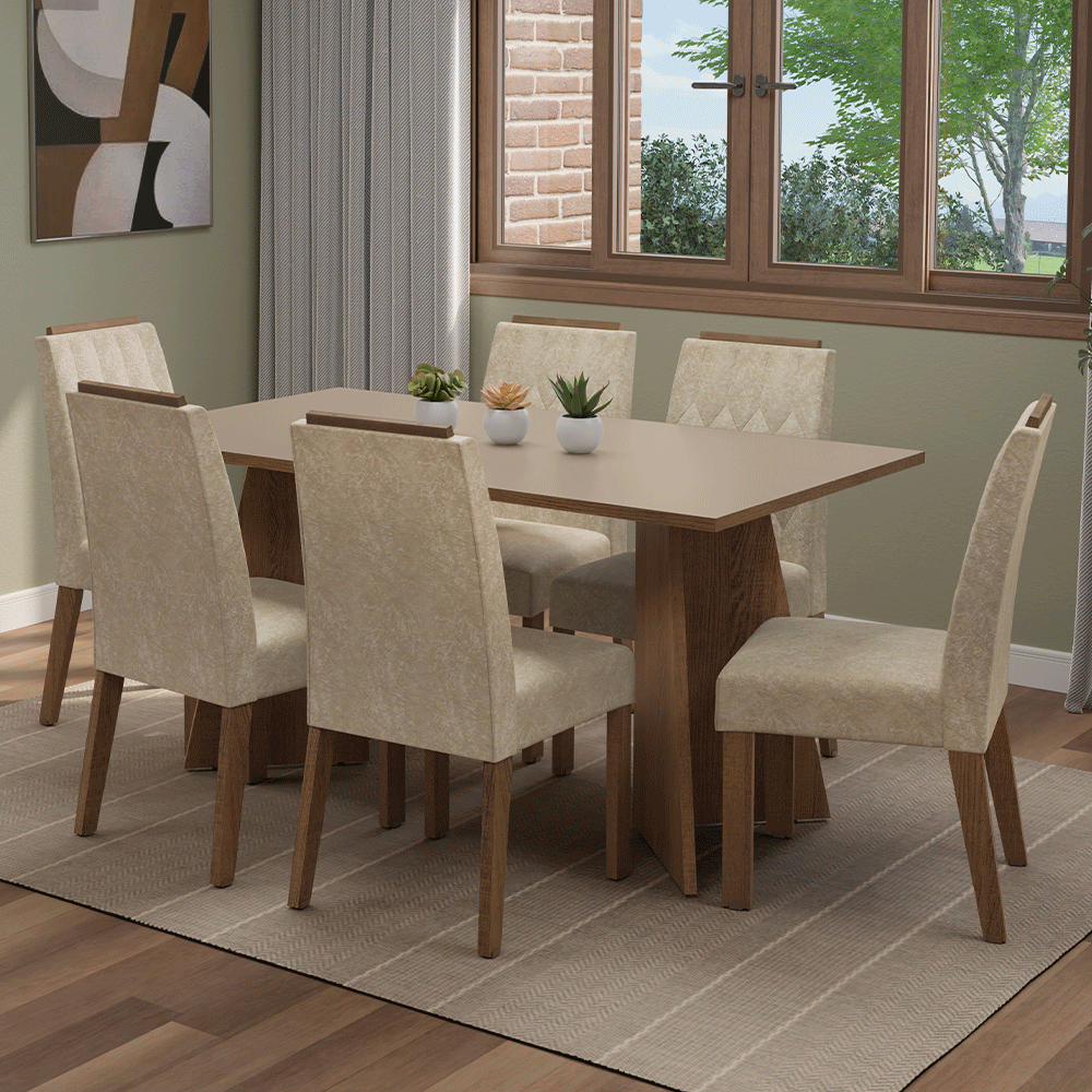 Juego de comedor Mesa con 6 sillas Leon Madesa MDJA0601837GSM