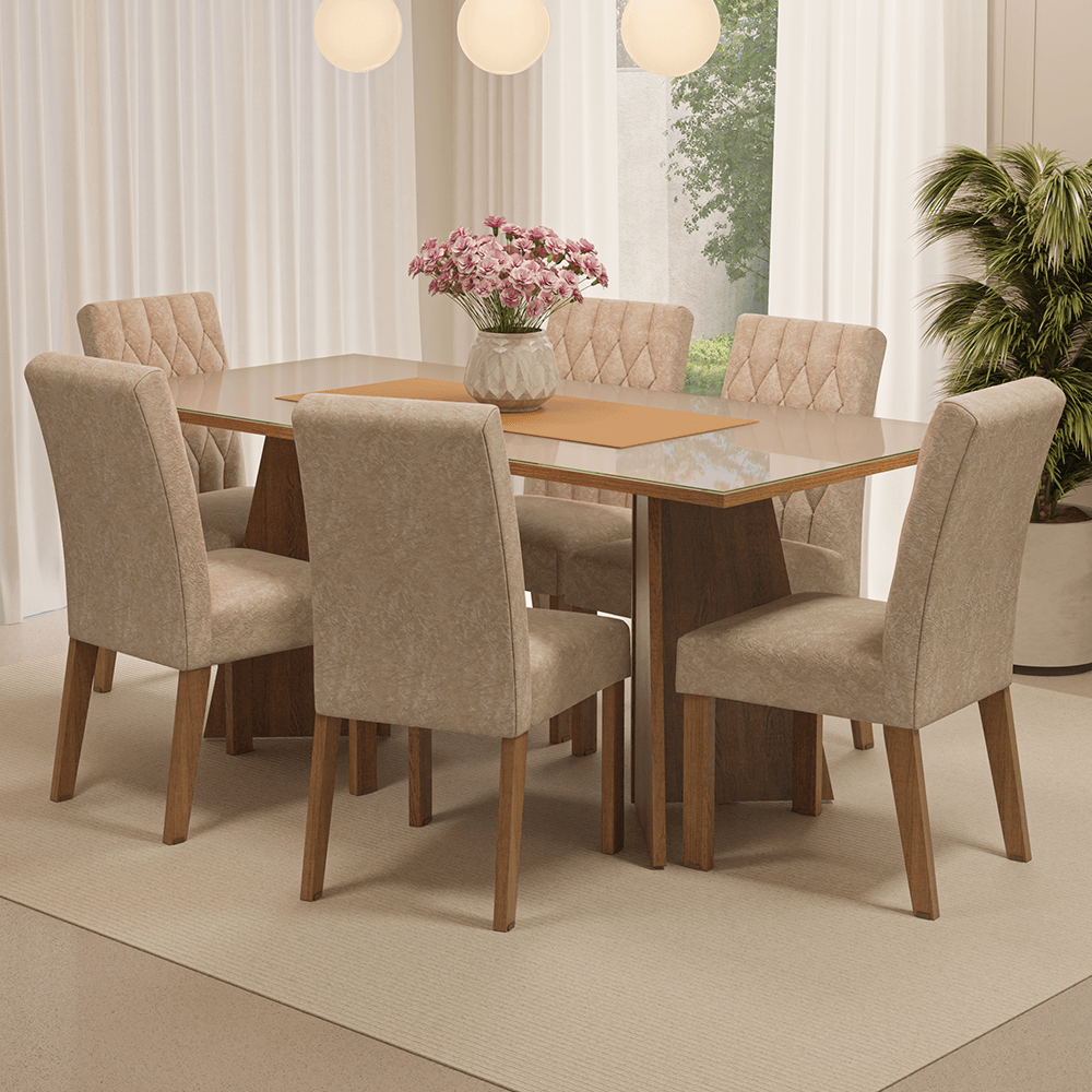 Juego De Comedor Mesa Con 6 Sillas Marissa Madesa