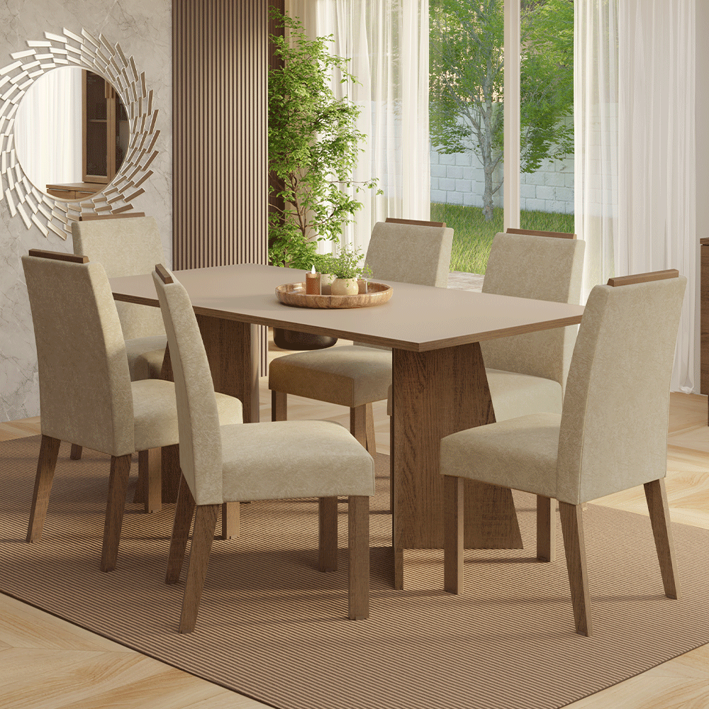 Juego de comedor Mesa con 6 sillas Minsk Madesa
