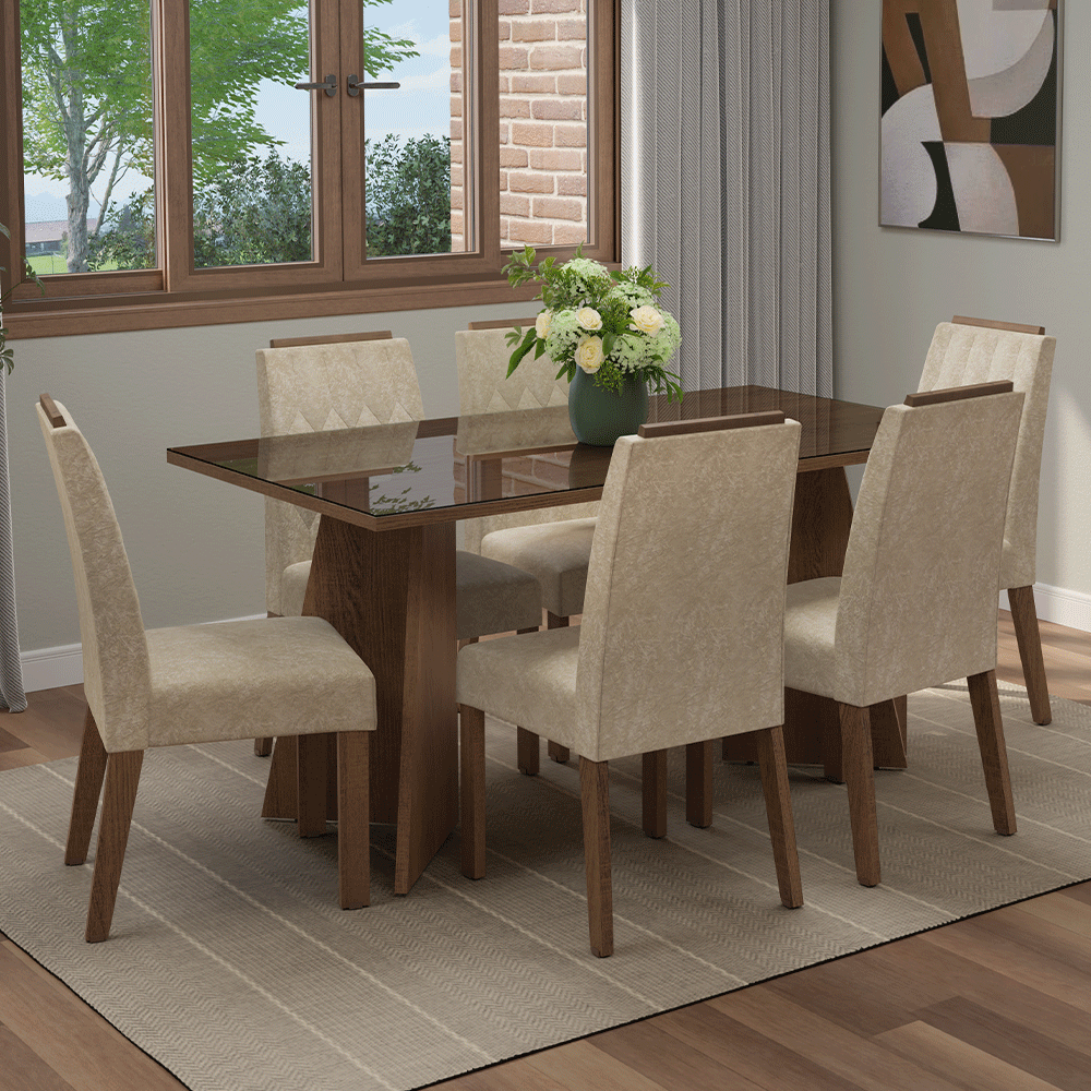 Juego de comedor Mesa con 6 sillas Sintra Madesa