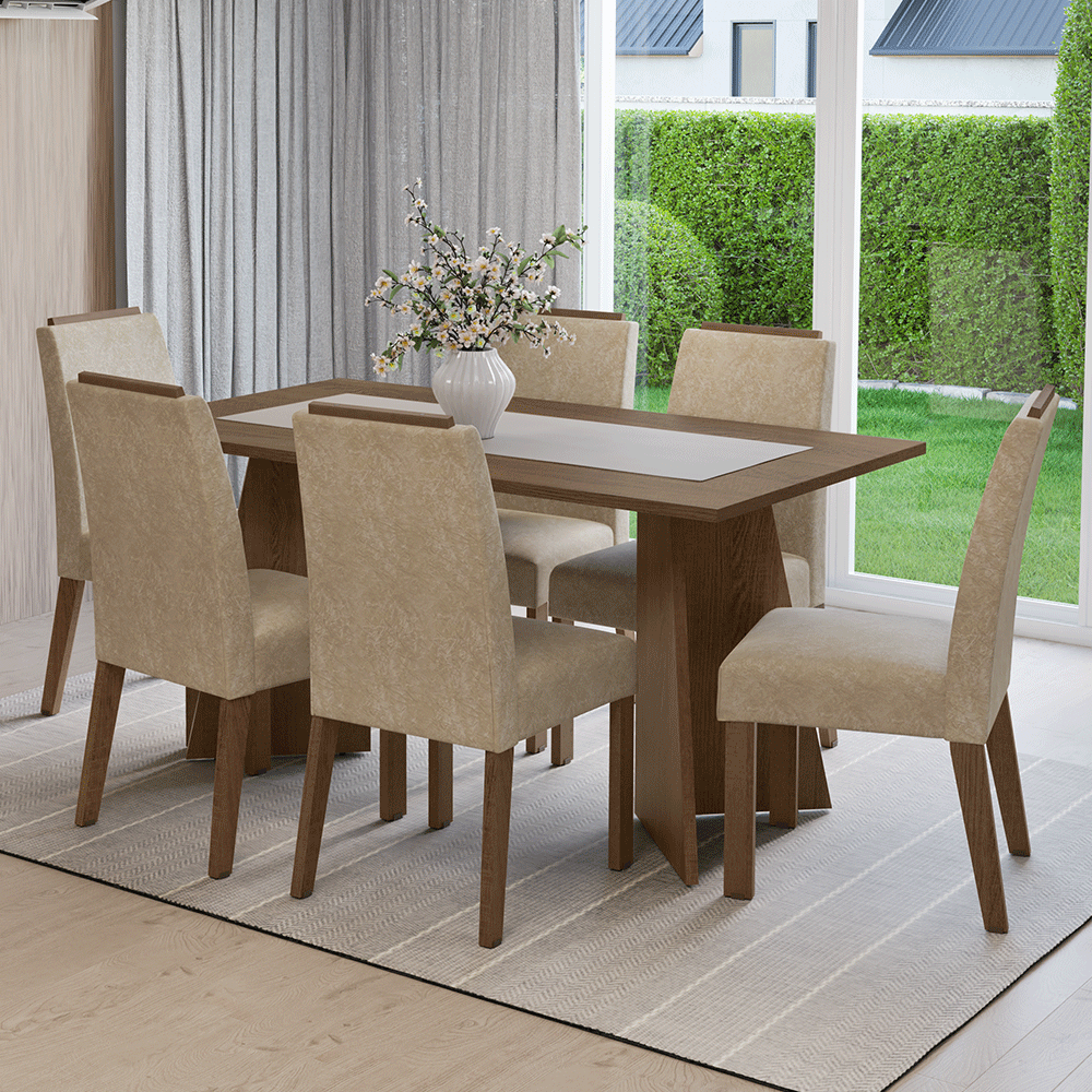 Juego de comedor Mesa con 6 sillas Soho Madesa MDJA0601815ZSM