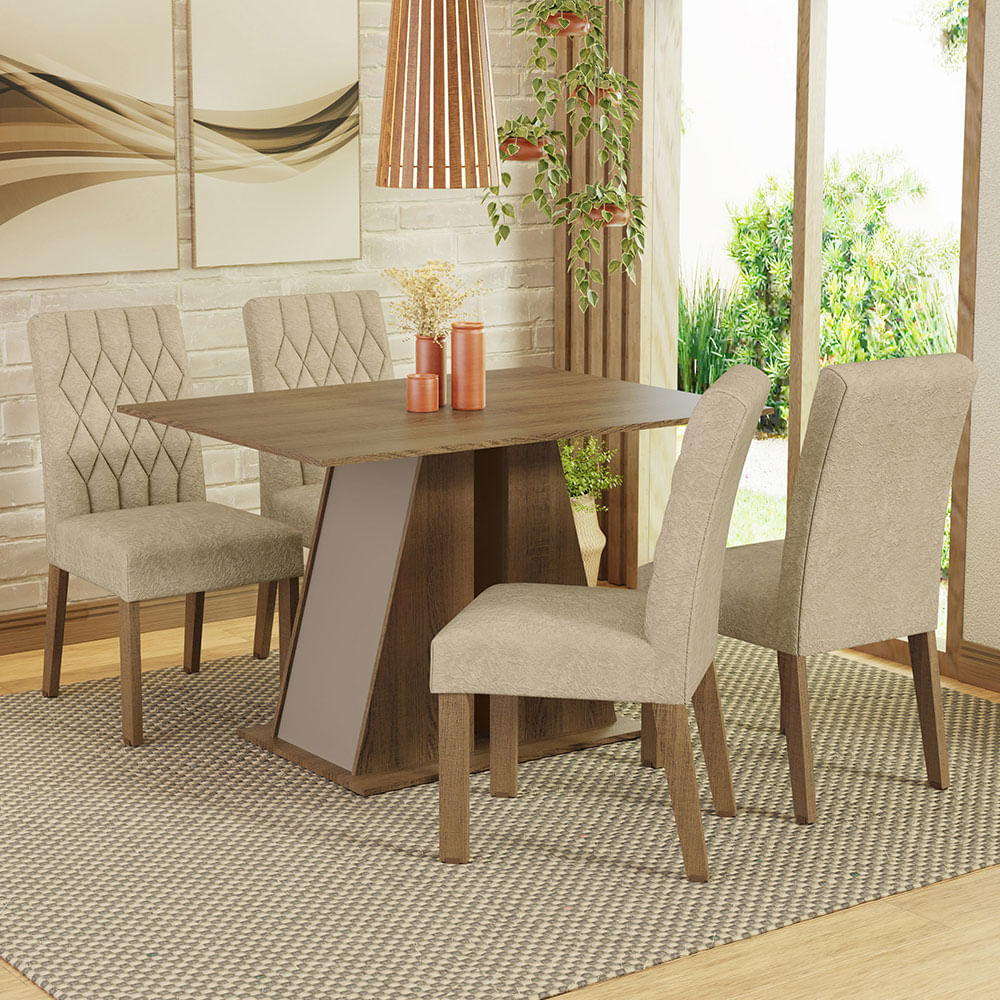Juego De Comedor Mesa Tapa De Madera 4 Sillas Gisele MDJA0401667GSIM