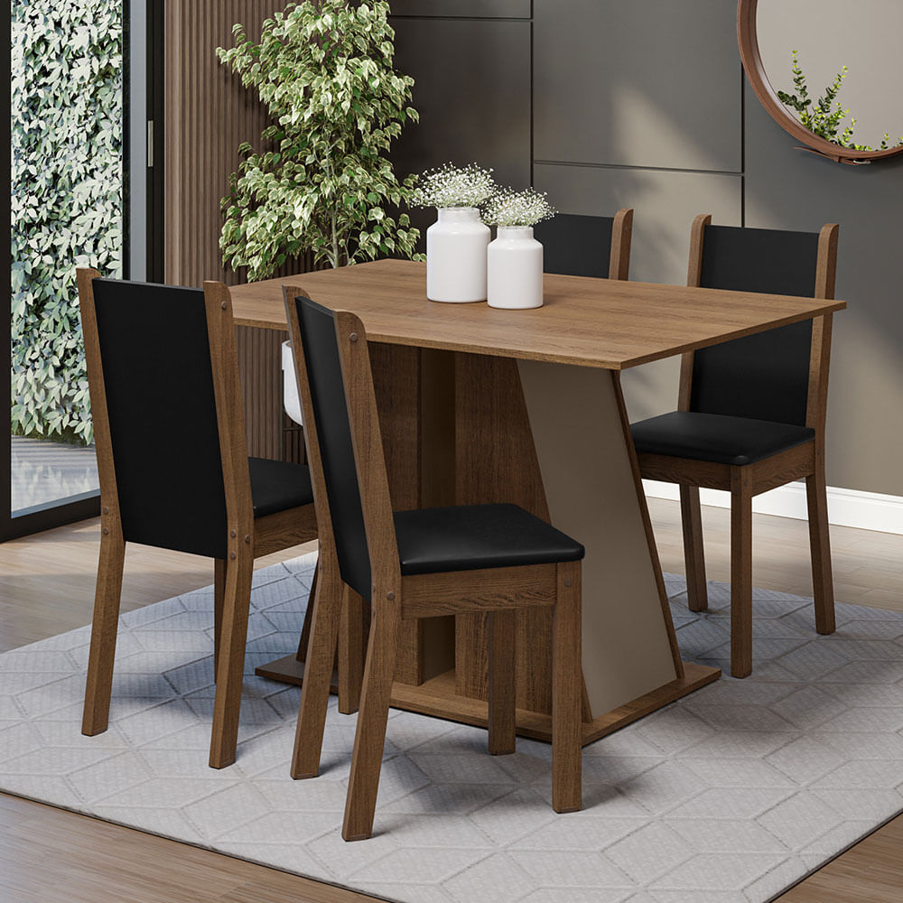 Juego De Comedor Mesa Tapa De Madera 4 Sillas Sophie