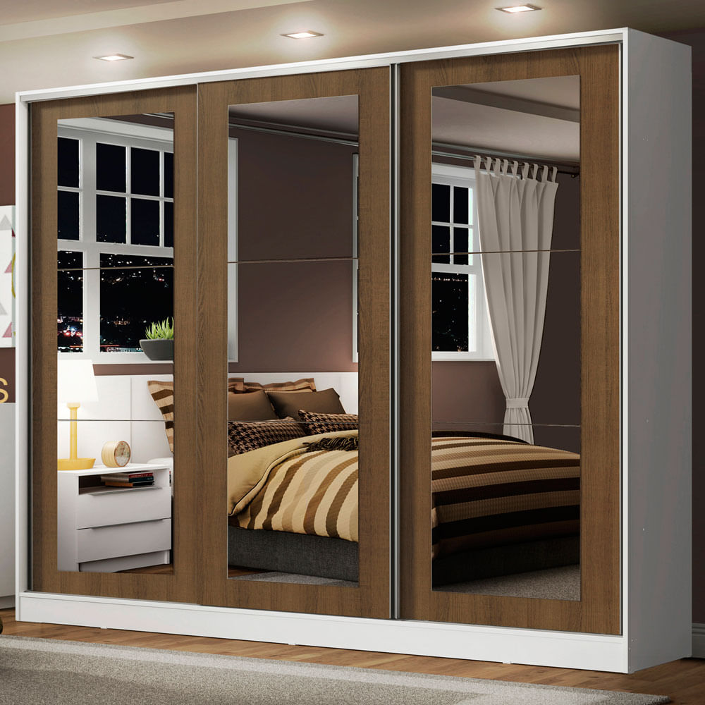 Placard 100% Mdf Madesa Eros Puertas Corredizas 3 Espejos 11639B3E