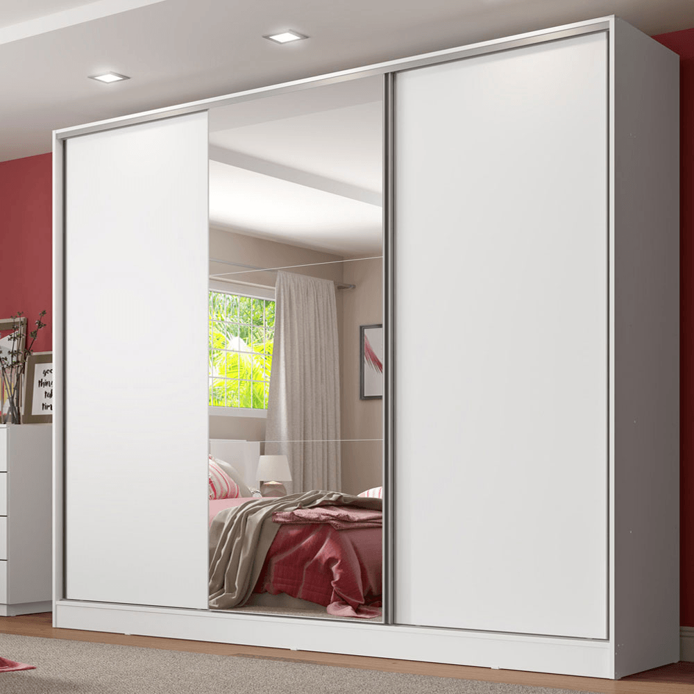 Placard 100% Mdf Madesa Royale 3 Puertas Corredizas 1 Espejo 106209