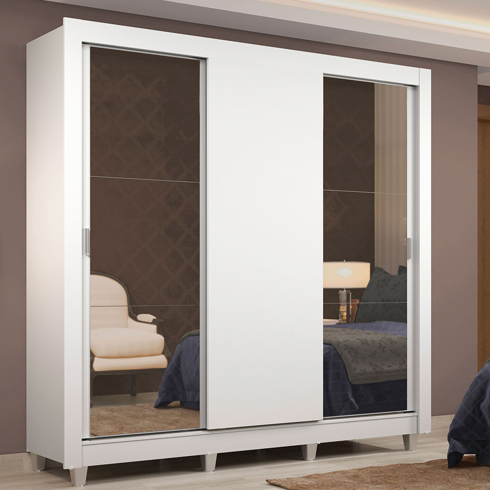Placard Madesa Lyon 3 Puertas 2 Espejos 2 Cajones Con Patas 1093092E2GCP