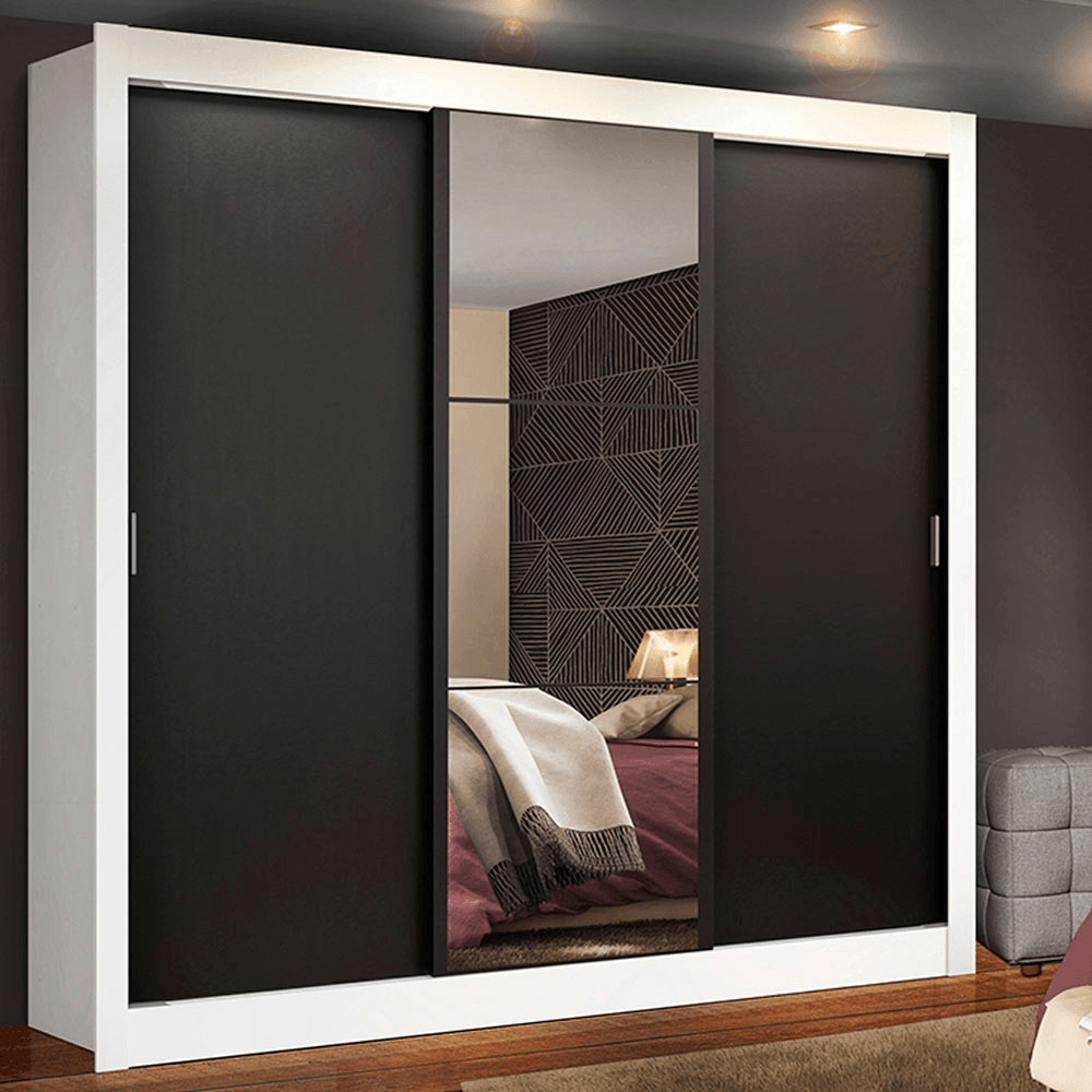 Placard Madesa Mônaco 3 Puertas Corredizas 1 Espejo 1093731E