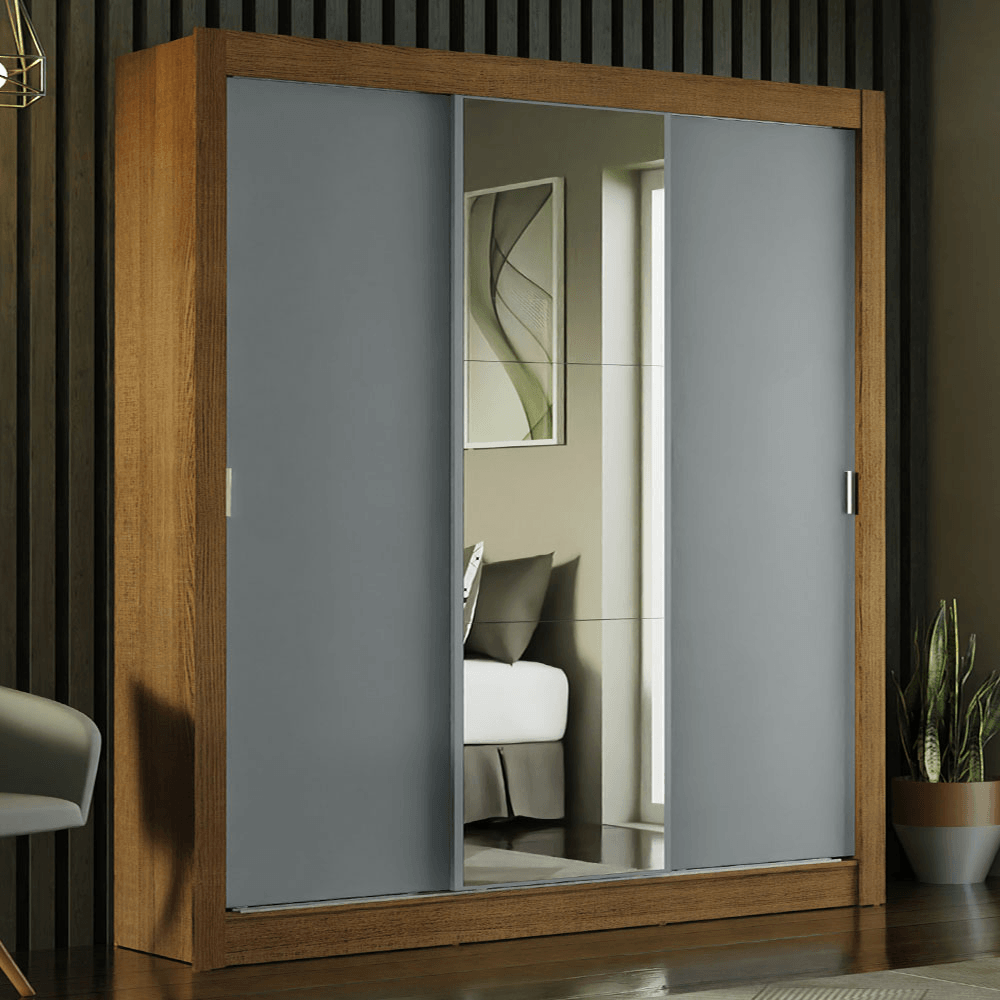 Placard Madesa Mônaco 3 Puertas Corredizas 1 Espejo 1093F91E