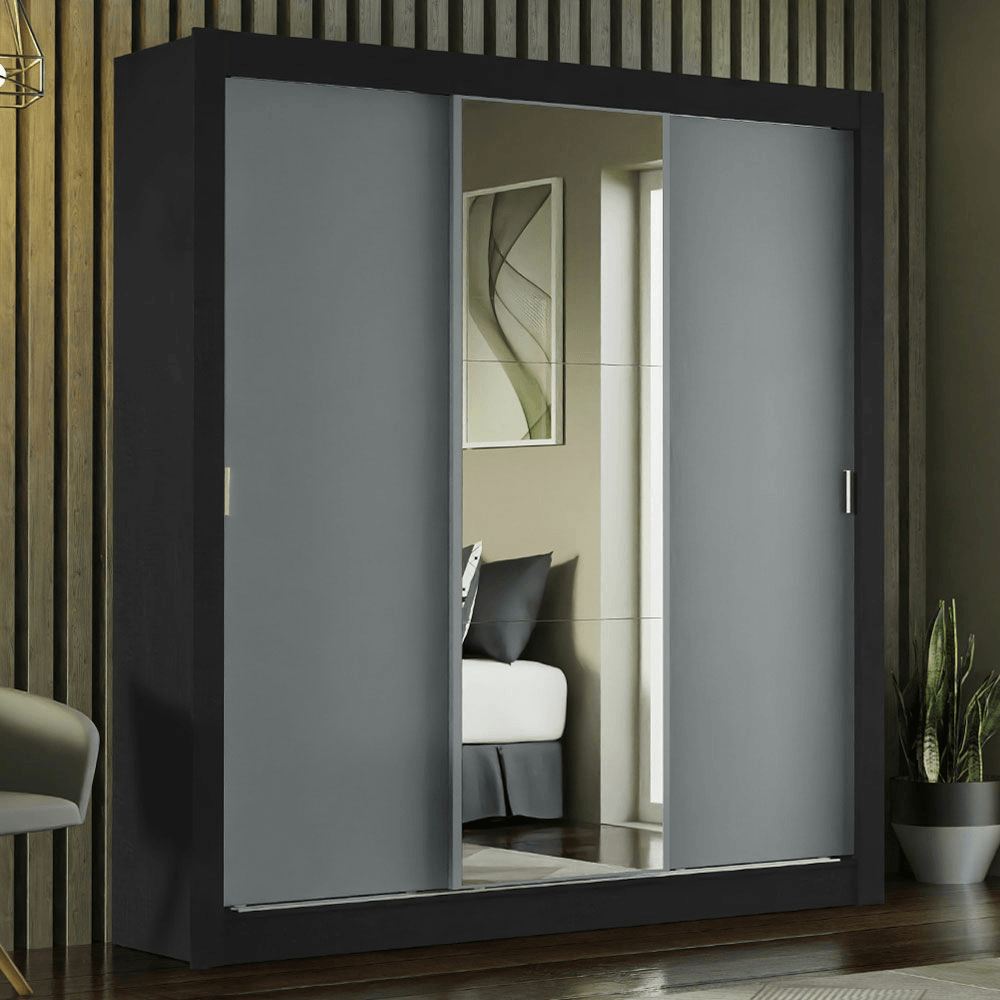 Placard Madesa Mônaco 3 Puertas Corredizas 1 Espejo 1093H91E