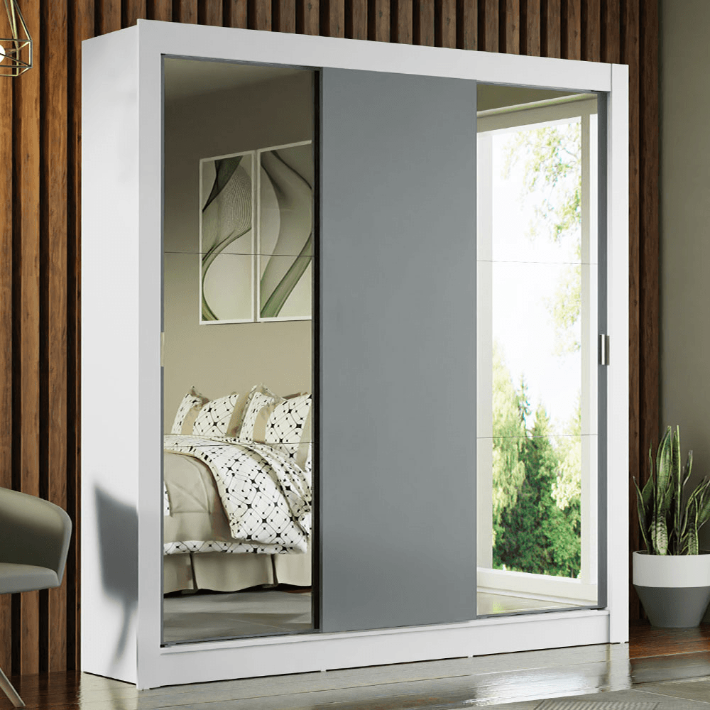 Placard Madesa Mônaco 3 Puertas Corredizas 2 Espejos 1093F82E