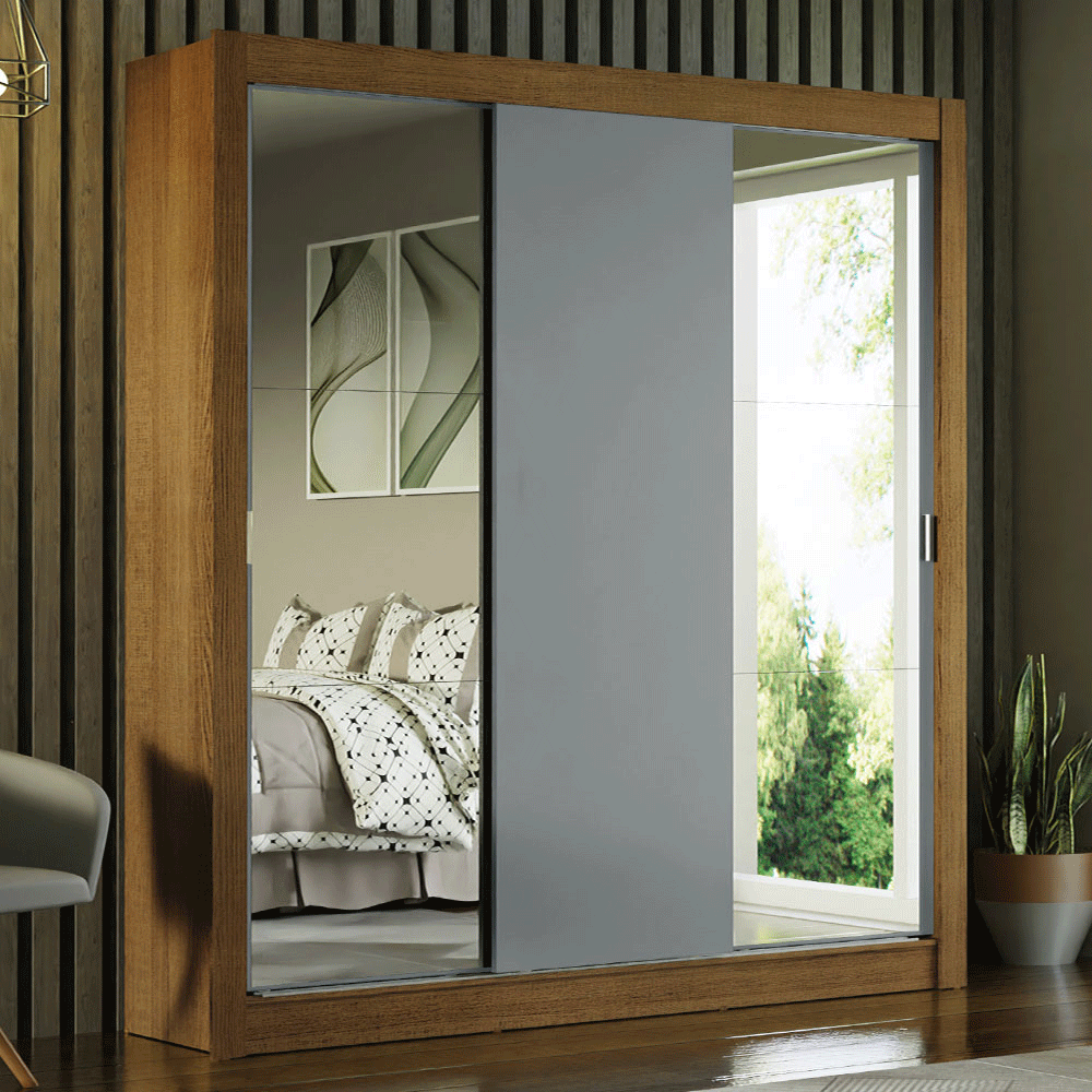 Placard Madesa Mônaco 3 Puertas Corredizas 2 Espejos 1093F92E