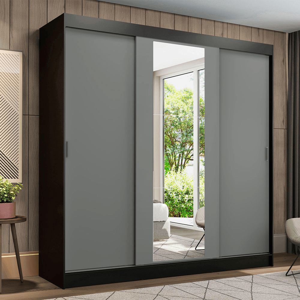Placard Madesa Reno 3 Puertas Corredizas 1 Espejo 1095H91E
