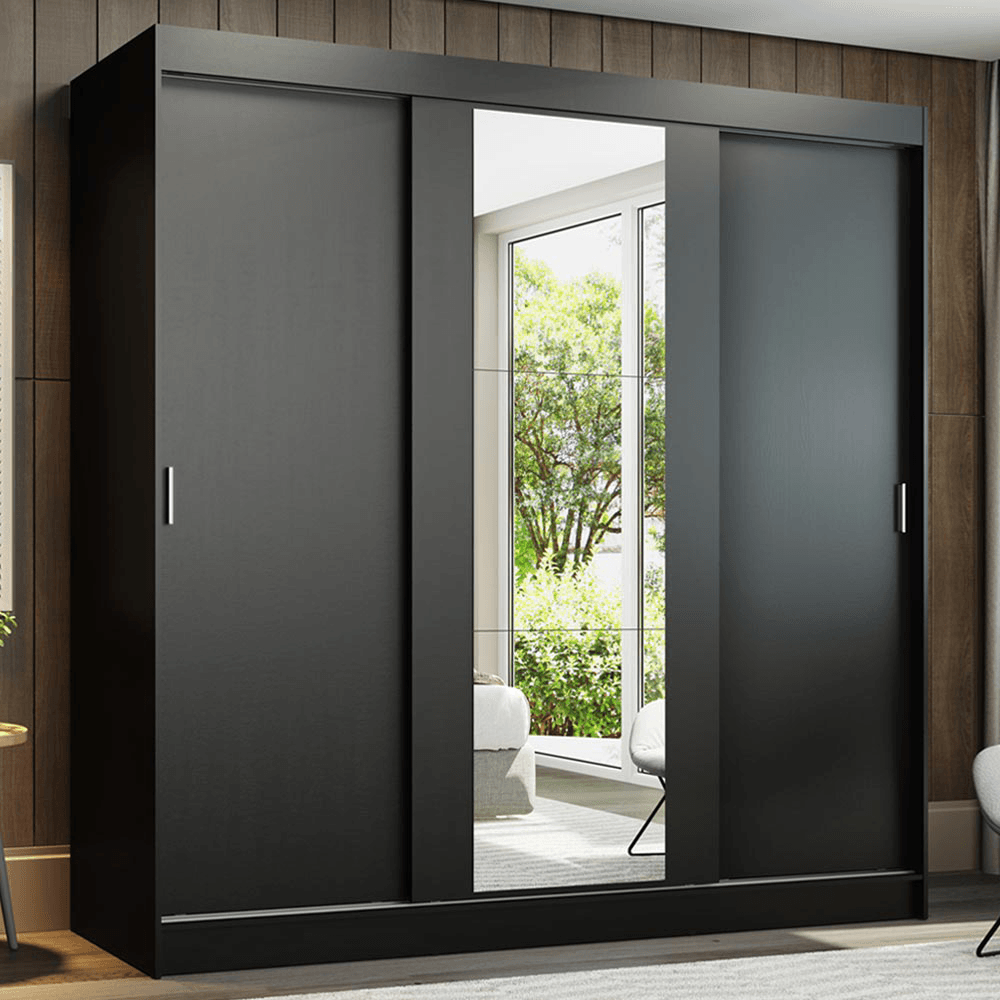 Placard Madesa Reno 3 Puertas Corredizas 1 Espejo 4 Cajones 10958N1E