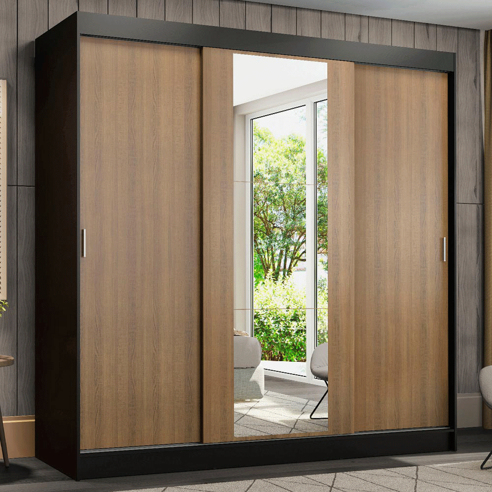 Placard Madesa Reno 3 Puertas Corredizas 1 Espejo 4 Cajones 1095D81E