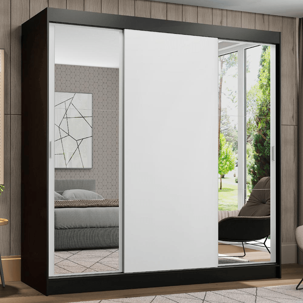 Placard Madesa Reno 3 Puertas Corredizas 2 Espejos 4 Cajones 1095772E